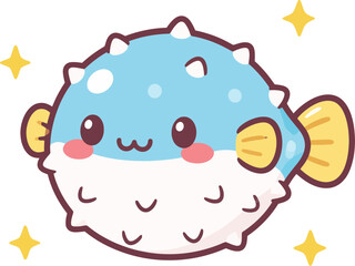 Cute Puffer Fish Kawaii © gika