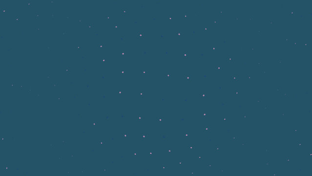 Teal background with small pink and white dots scattered everywhere