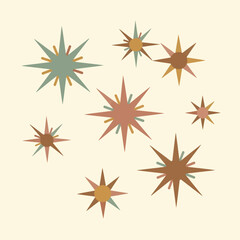 Obraz premium A collection of colorful star shapes on a light background