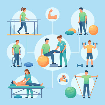 Physical therapy and rehabilitation exercises for recovery and wellness