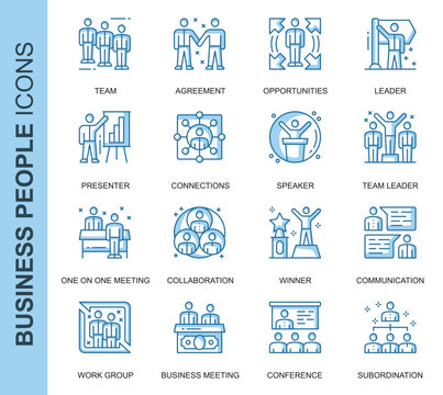 Real Estate and Property Thin Line Business Icons