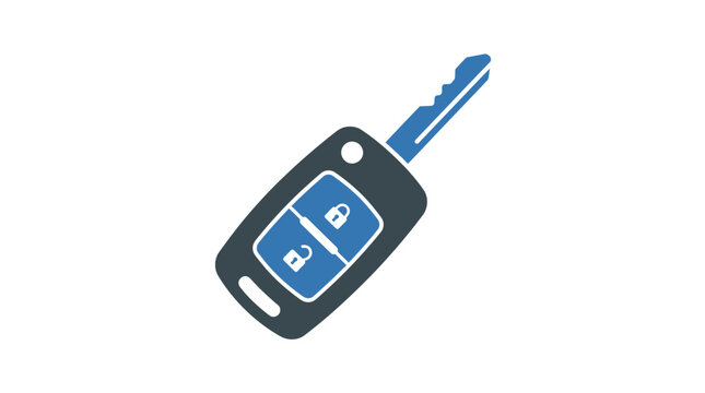 Car key remote for unlocking and locking doors, a digital access control symbol