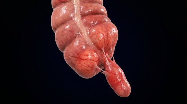 Human Appendix and Cecum Internal Anatomical Model