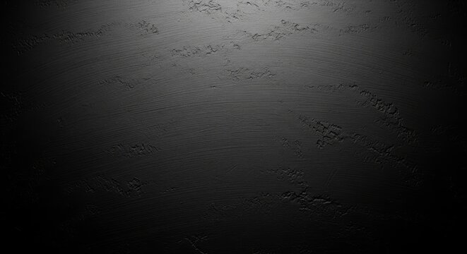 A macro view of a dark graphite concrete surface with industrial brushed texture and top down lighting