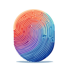 Fototapeta premium Colorful fingerprint graphic illustration on white background