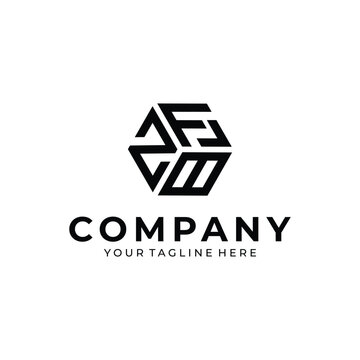 Abstract NFB Monogram Logo Design &ndash; Modern Geometric Lettermark Brand Identity Template