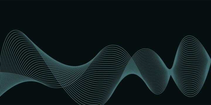 This abstract image features two parallel glowing lines, each with two symmetrical, wave-like distortions, creating an intriguing and dynamic visual effect against a deep, dark background.