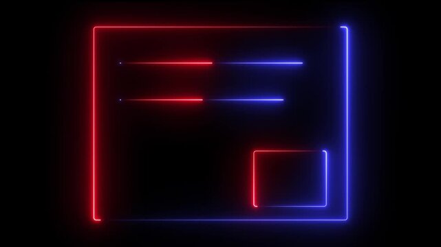 Glowing blue rectangles on black background motion graphics video