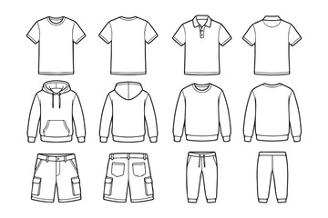 Naklejka premium front and back cloth drawing collections