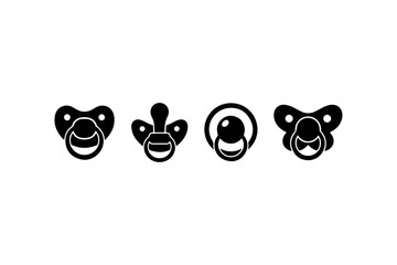 Fototapeta premium pacifier silhouettes collection vector set