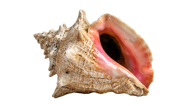 Realistic Queen Conch Shell PNG Cutout &ndash; Marine Life Seashell Isolated