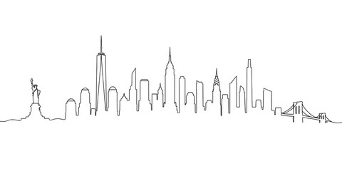 Fototapeta premium newyork cityline line art , line drawing