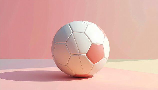 Bola de futebol contra fundo rosa