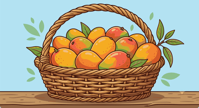 mango bucket clip art.eps