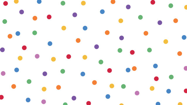 Colorful scattered polka dot background pattern