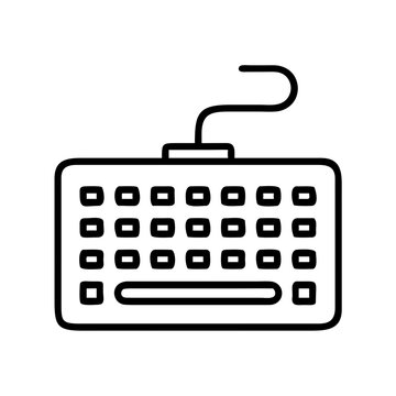 Minimalist keyboard with cord icon