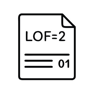 Minimalist document icon with lof=2 label