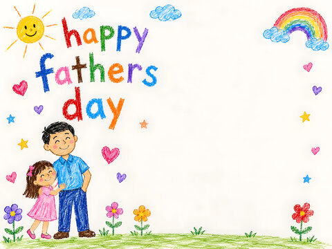 Happy family toddler color drawing, father's day, mother's day
