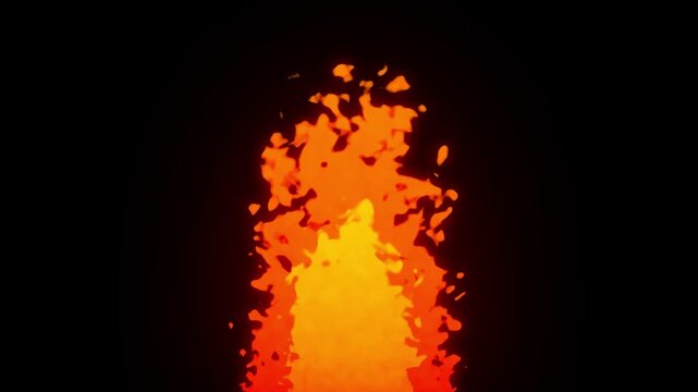 2D Fire Flames Animated Background. Abstract Fire Background Loop