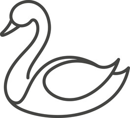 Simple minimalist line art illustration of a swan in profile © NurA