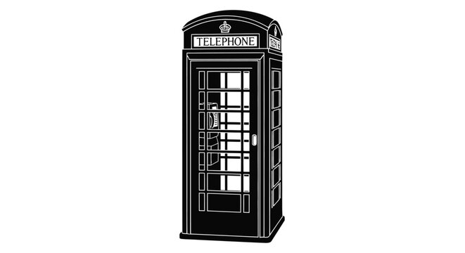 Classic british telephone box illustration isolated vector design
