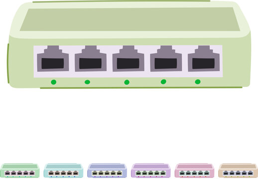 traffic network switch cartoon. data connectivity, management configuration, performance security traffic network switch sign vector