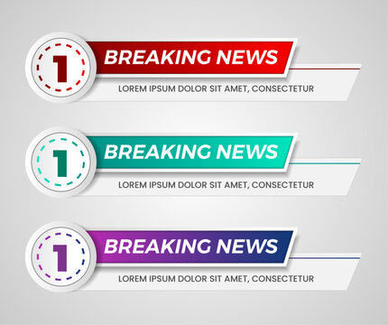 Breaking News Lower Third Banner Collection &ndash; Modern TV Broadcast Headlines Template Set