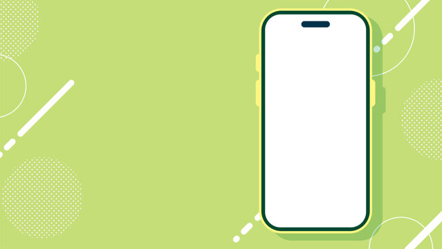緑背景にスマホイラスト