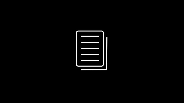 Simple notepad icon animation showing note taking and productivity