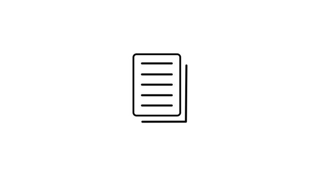 Simple notepad icon animation showing note taking and productivity