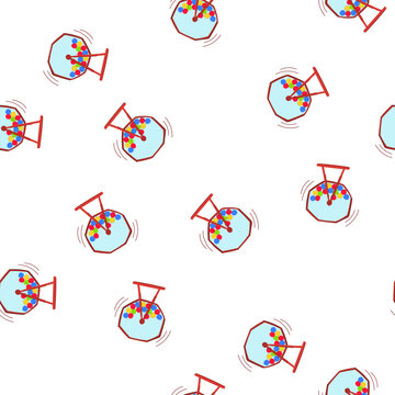 pattern raffle lotto ball machine cartoon. online neon, toy drum, ticket prizes raffle lotto ball machine sign. seamless symbol vector illustration