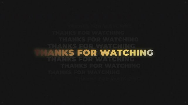 Animated typographic End screen with thanks message.