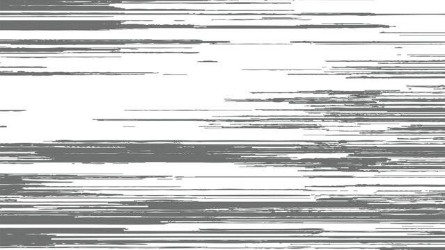 Glitchy digital distortion effect with grey and white horizontal lines and stripes pattern