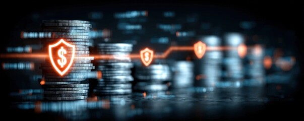 Fototapeta premium The bank offers superior financial security to safeguard your personal account during every credit payment transaction, providing you with peace of mind.