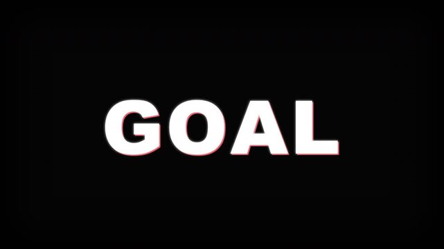 Animated Goal concept on black background.