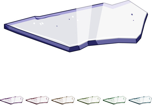 crack glass broken shard cartoon. jagged debris, splintered shattered, edge piece crack glass broken shard sign colorful illustration