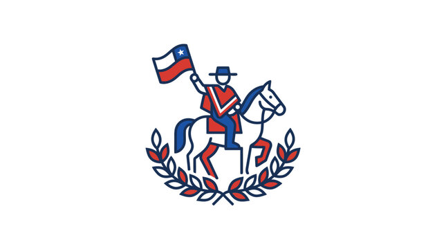 Cowboy on Horse Holding Texas Flag in a Festive Scene