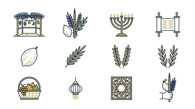 Decorative symbols representing cultural heritage and traditions