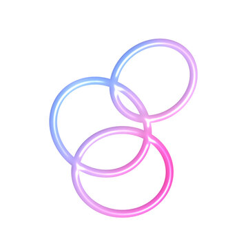 Abstract Interlocking Neon Gradient Rings with Glowing Futuristic Geometric Design