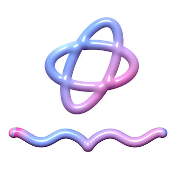 Abstract Neon Gradient Atomic Orbit Frame with Futuristic Wavy Border