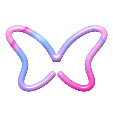 Abstract Neon Gradient Butterfly Shape with Futuristic Glow