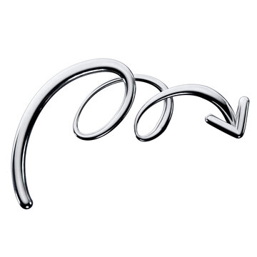Silver Chrome Spiral Arrow 3D Icon
