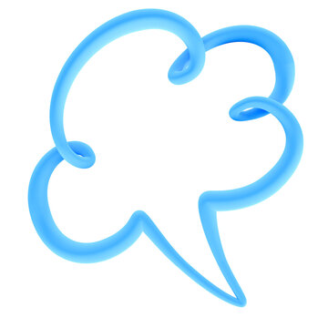 Blue 3D Cloud Thought Bubble Icon