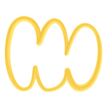 Yellow 3D Abstract M Shape Icon