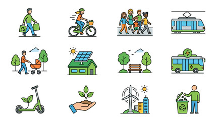 Fototapeta premium Eco-friendly activities promoting sustainability in city