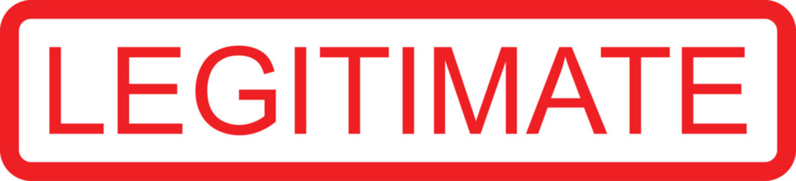 The word legitimate displayed prominently inside a red rectangular frame