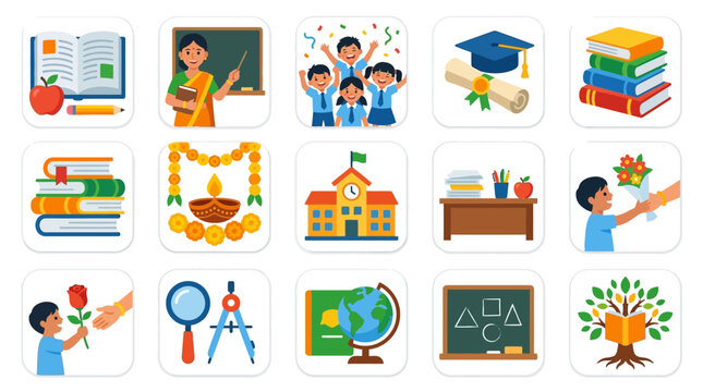 Educational Icons Representing Learning and Achievement (2)