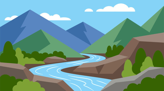 Clean Mountain Stream Crystal Water Rocks