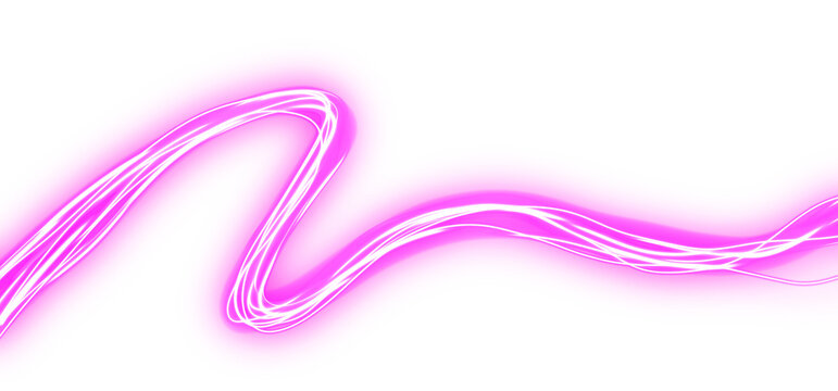 Bright Pink Neon Light Painting Wave Motion Blur