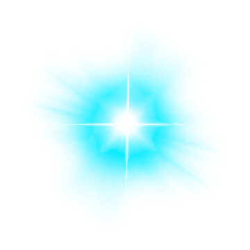 Abstract Cyan Blue Neon Star Explosion Light Effect